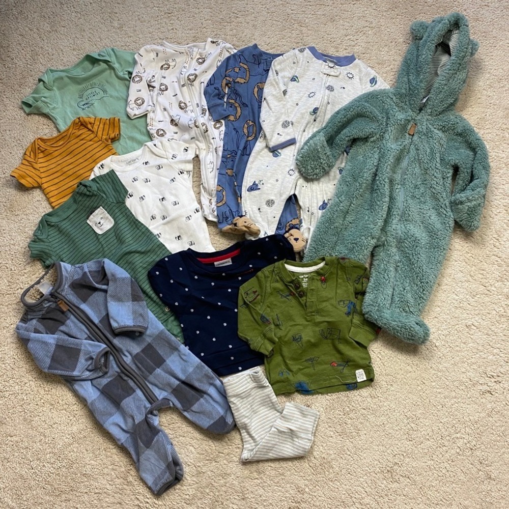 Baby Boy Clothing Bundle 3M Multicolor 12pc Lot Winter Sleep Casual Mixed Brands